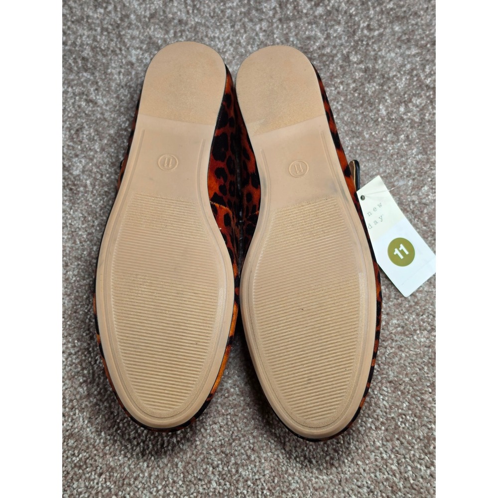 A New Day Tamsin Leopard Print Mary Jane Flats Brown Black Size 11 NWT - Picture 6 of 6